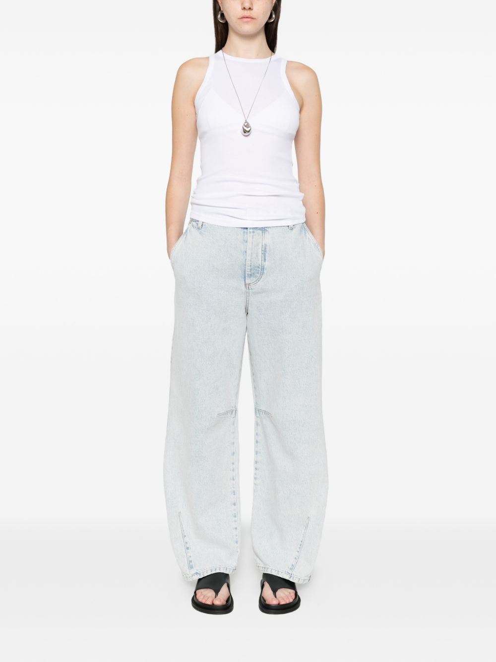 Cotton Sleeveless Mock Neck Tank Top for Summer Comfort