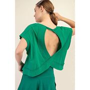 Cotton Slub Open Back Top Kelly Green-Top-Rae Mode-S-Kelly Green-Urbanheer