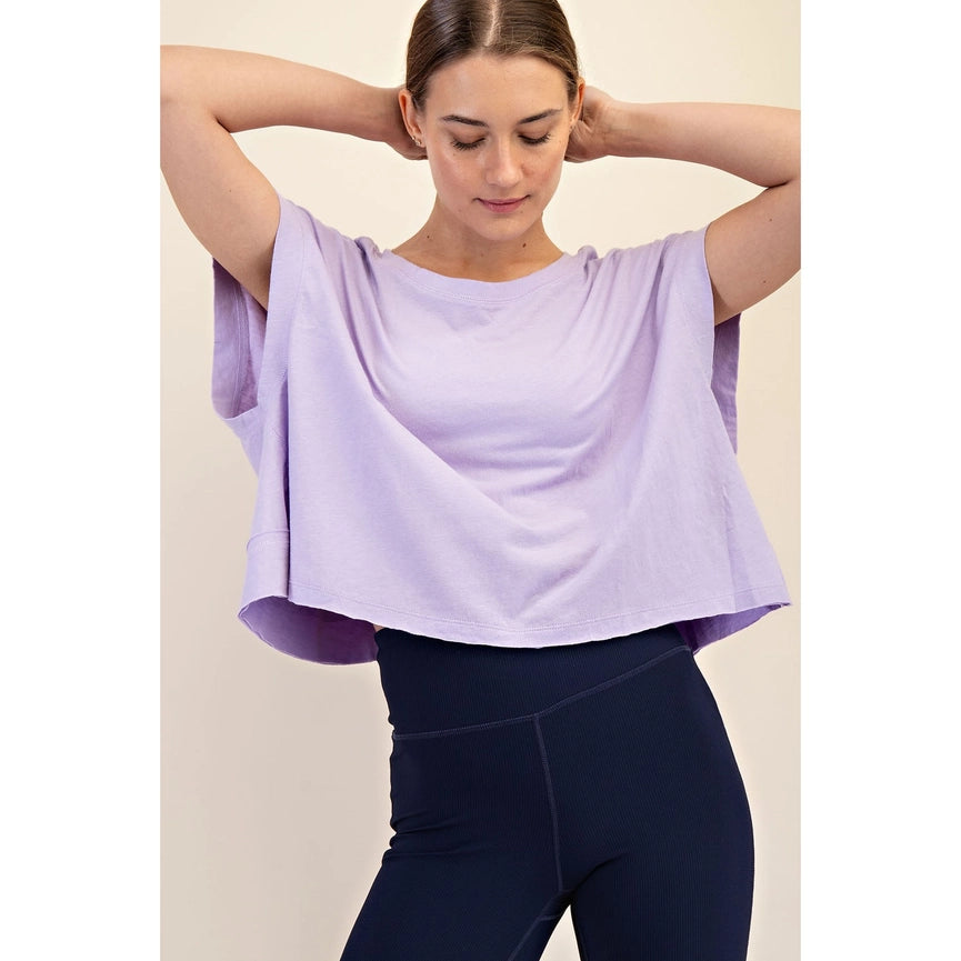 Cotton Slub Open Back Top Lavender-Top-Rae Mode-S-Lavender-Urbanheer