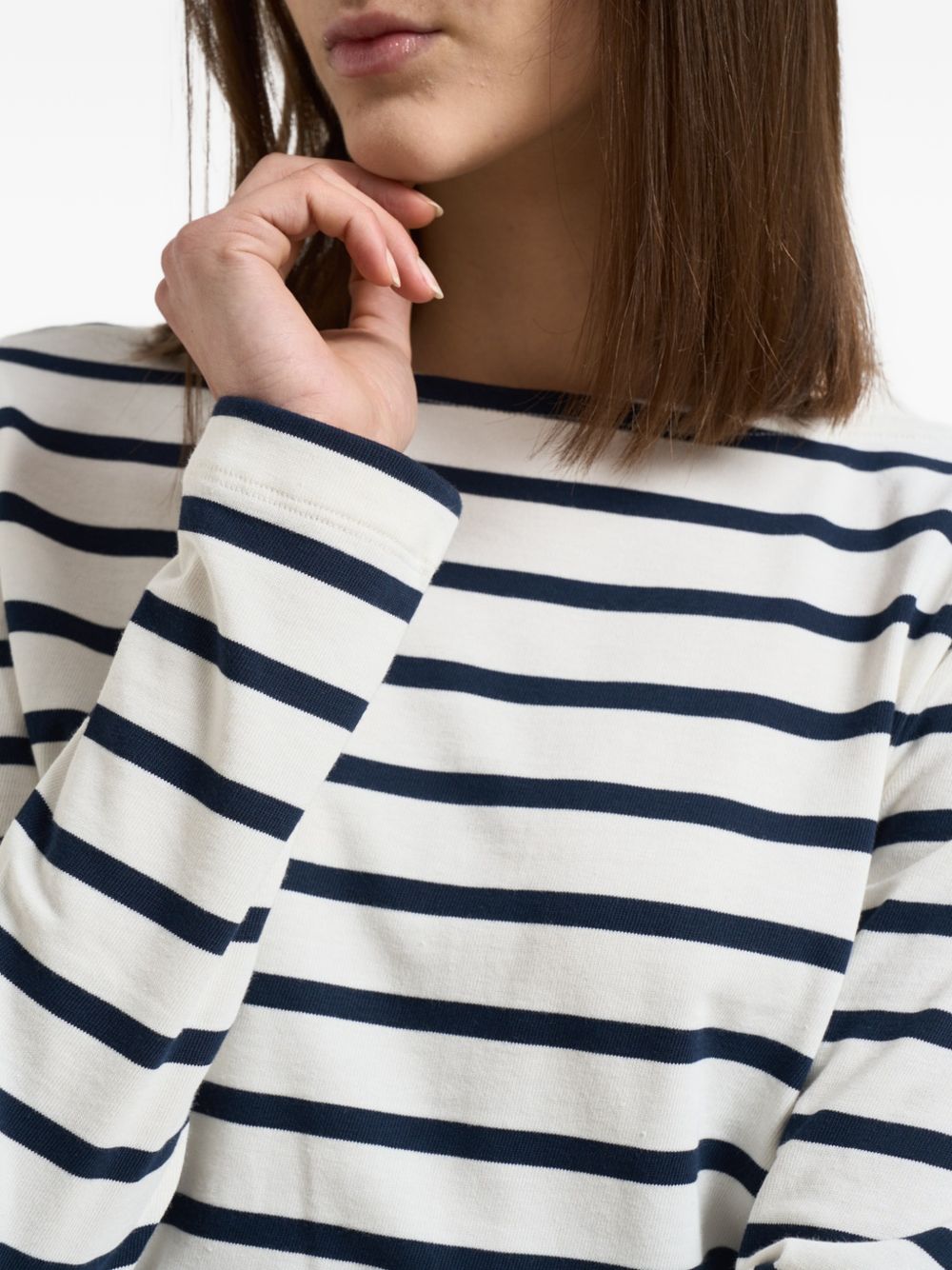 Cotton Striped Crew Neck Sweater for Comfort