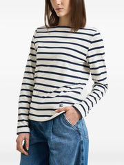 Cotton Striped Crew Neck Sweater for Comfort