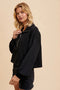 Cotton Thermal Cropped Half Zip Pullover Black-Pullover-In Loom-S-Urbanheer