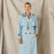 Cotton Trench Coat - Powder Blue-Coats-Sofia Irina-6-POWDER BLUE-Urbanheer