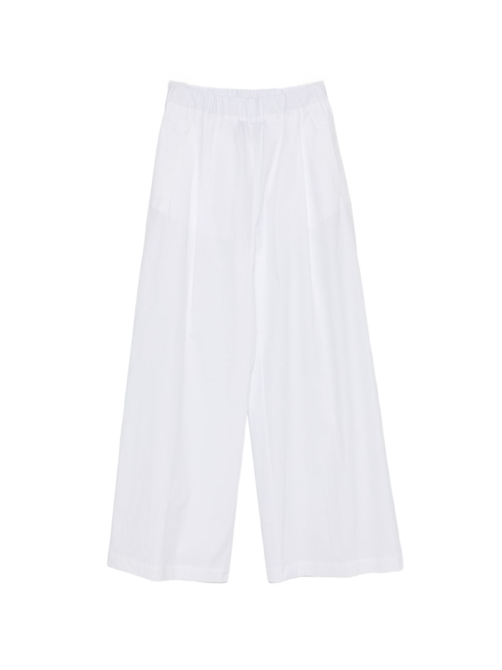 Cotton Wide Leg Trousers with Elastic Waistband for Comfort