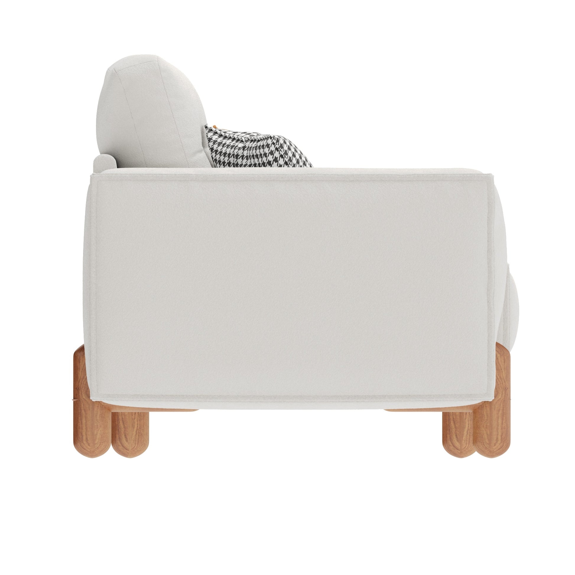 Couches for Living Room, Modern Teddy Fabric Upholstered Sofa Tufted Couch with Square Arm and 4-UH Decor-Default-Urbanheer