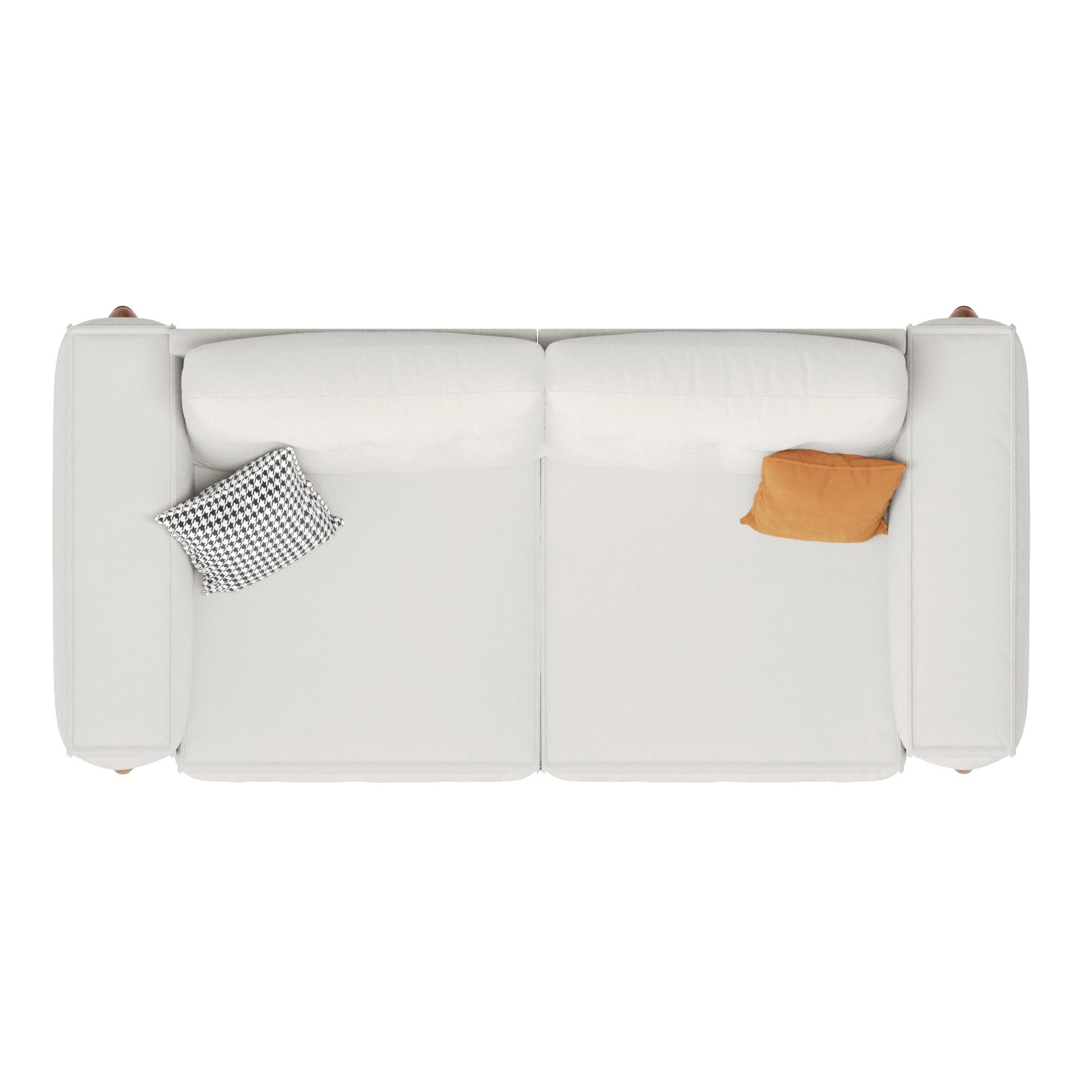 Couches for Living Room, Modern Teddy Fabric Upholstered Sofa Tufted Couch with Square Arm and 4-UH Decor-Default-Urbanheer