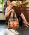 Courage Dear Heart Boho Linen Tote Bag with Sacred Heart-Tote Bags-Market of Stars-width 47cm height 42cm (without strap) strap height 26cm (from top of bag to top of shoulder)-Urbanheer