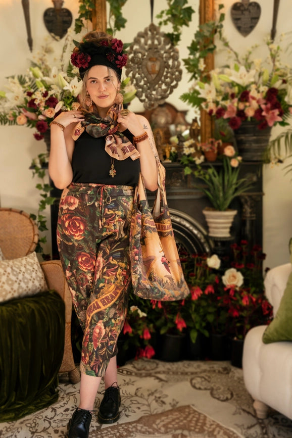 Courage Dear Heart Boho Linen Tote Bag with Sacred Heart-Tote Bags-Market of Stars-width 47cm height 42cm (without strap) strap height 26cm (from top of bag to top of shoulder)-Urbanheer