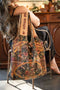 Courage Dear Heart Boho Linen Tote Bag with Sacred Heart-Tote Bags-Market of Stars-width 47cm height 42cm (without strap) strap height 26cm (from top of bag to top of shoulder)-Urbanheer