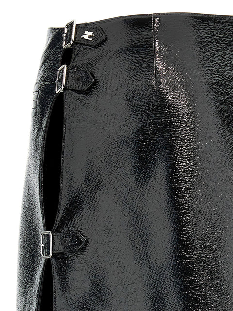 Courreges Mini Multi Sangle Vinyl Skirt