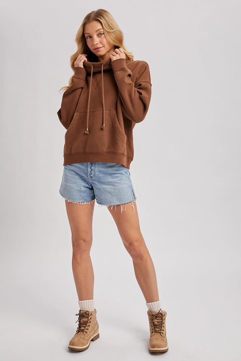 Cowl Neck Pullover Sweatshirt Top