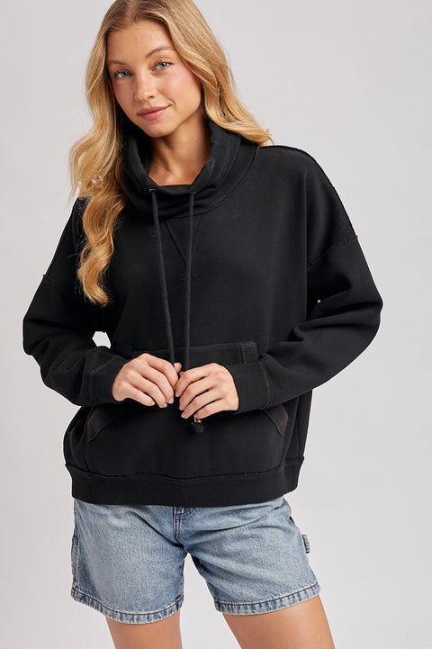 Cowl Neck Pullover Sweatshirt Top