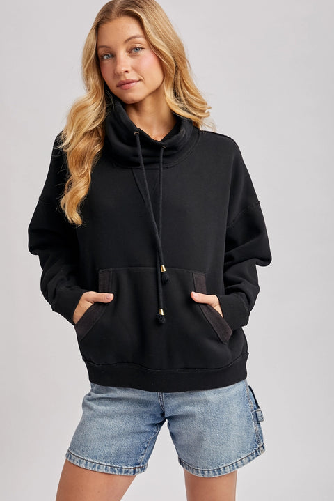 Cowl Neck Pullover Sweatshirt Top