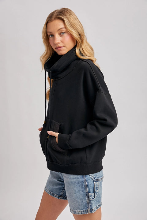 Cowl Neck Pullover Sweatshirt Top