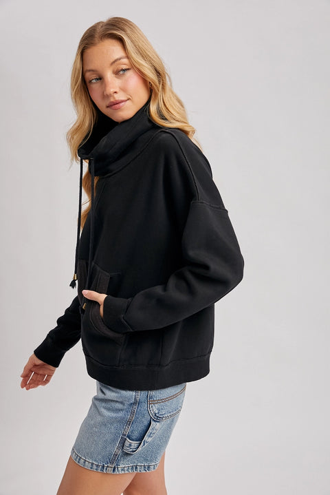 Cowl Neck Pullover Sweatshirt Top