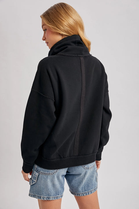 Cowl Neck Pullover Sweatshirt Top