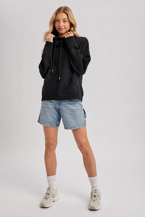 Cowl Neck Pullover Sweatshirt Top