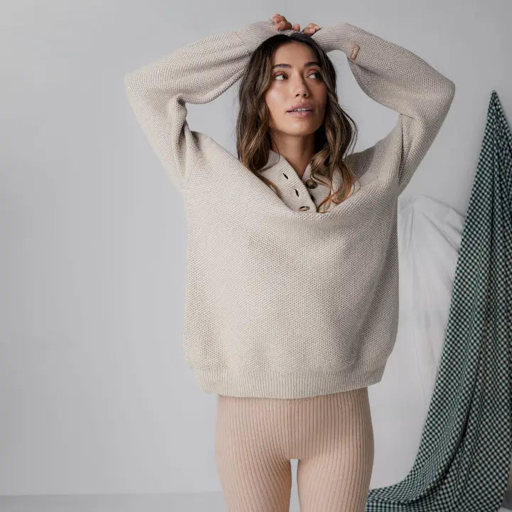 Cozy Cotton Silk Pocket Henley Oat Marl-Sweatshirt-LUNYA-XS/S-Oat Marl-Urbanheer