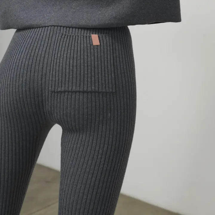 Cozy Cotton Silk Ribbed Legging Restful Grey Heather-Legging-LUNYA-XL-Restful Grey Heather-Urbanheer