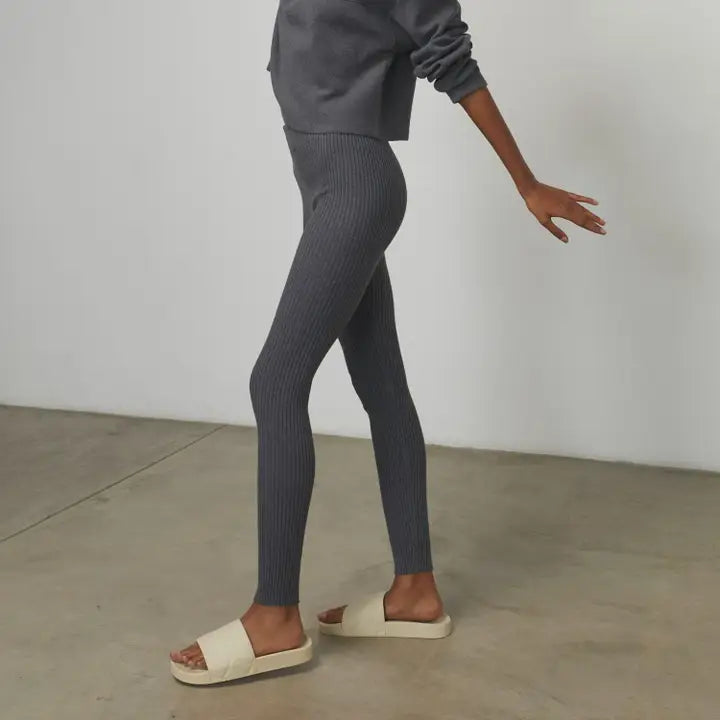 Cozy Cotton Silk Ribbed Legging Restful Grey Heather-Legging-LUNYA-XL-Restful Grey Heather-Urbanheer