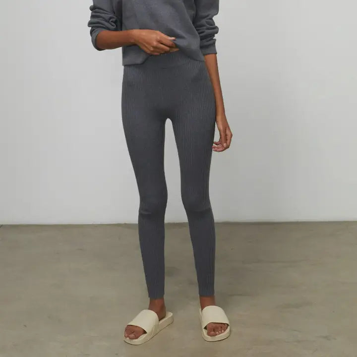 Cozy Cotton Silk Ribbed Legging Restful Grey Heather-Legging-LUNYA-XL-Restful Grey Heather-Urbanheer