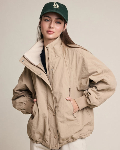 Cozy Fleece-Lined Zip & Snap Jacket