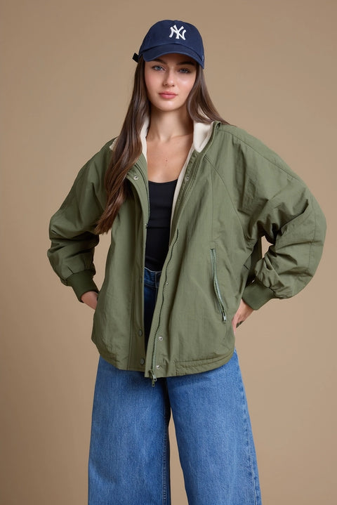 Cozy Fleece-Lined Zip & Snap Jacket