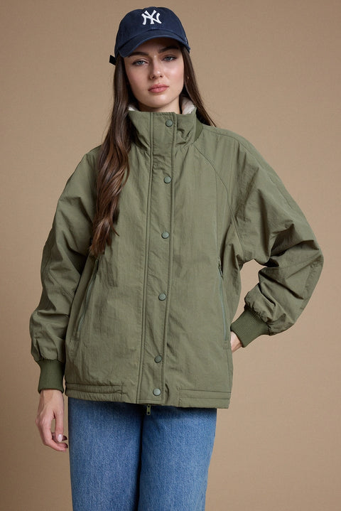 Cozy Fleece-Lined Zip & Snap Jacket
