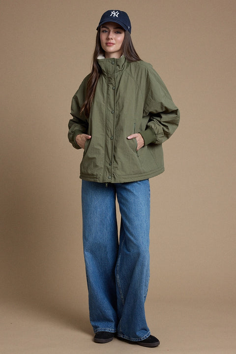 Cozy Fleece-Lined Zip & Snap Jacket