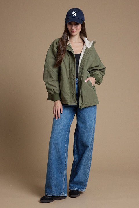 Cozy Fleece-Lined Zip & Snap Jacket