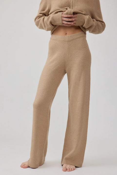 Cozy Knit Zip Hoodie & Wide-Leg Pants Set