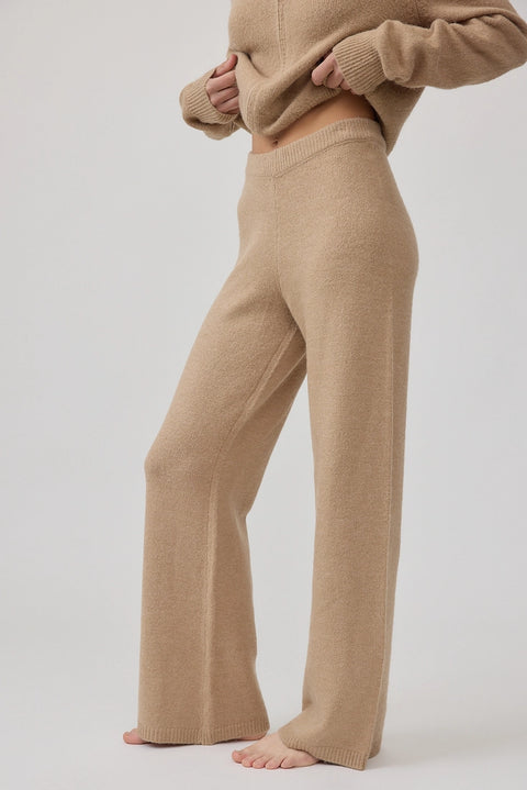 Cozy Knit Zip Hoodie & Wide-Leg Pants Set