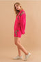 Cozy Knitted Sequin Sweater and Shorts Set HOT PINK-Set-Blue B-S-HOT PINK-Urbanheer