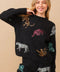 Cozy Multi Tiger Sequin Op With Matching Shorts Black-Set-Blue B-S-BLACK-Urbanheer