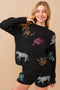 Cozy Multi Tiger Sequin Op With Matching Shorts Black-Set-Blue B-S-BLACK-Urbanheer