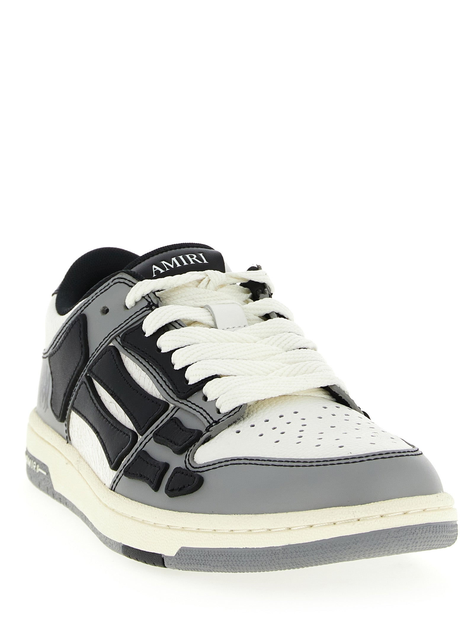 Craquelé Leather Sneakers with Breathable Perforations