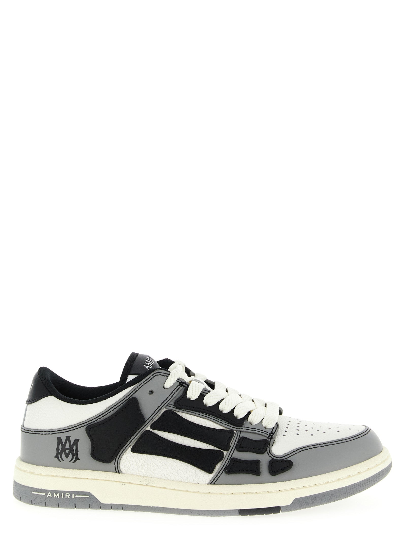 Craquelé Leather Sneakers with Breathable Perforations