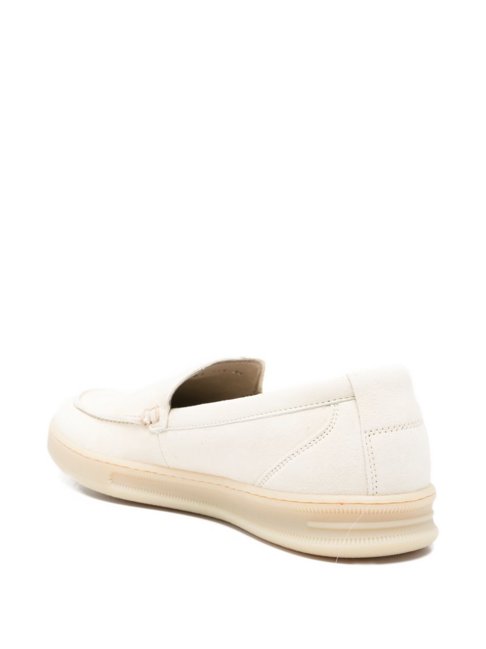 Cream Beige Leather Slip-On Loafers for Comfort