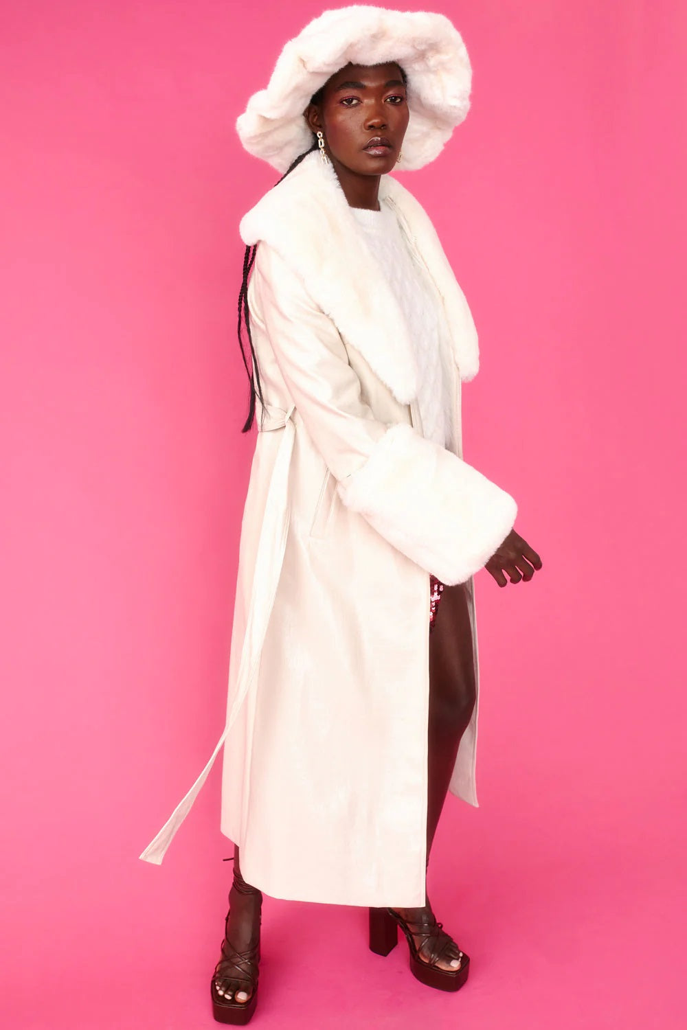 Cream Faux Leather Jacket with Detachable Faux Fur Cuffs and Collar-Faux Leather Coats-Buy Me Fur Ltd-S-Cream-Faux Leather-Urbanheer