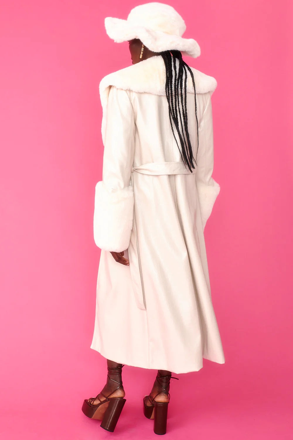 Cream Faux Leather Jacket with Detachable Faux Fur Cuffs and Collar-Faux Leather Coats-Buy Me Fur Ltd-S-Cream-Faux Leather-Urbanheer