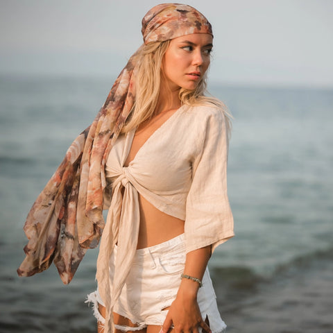 Cream Linen Wrap Crop Top-Top-Moa-Cream-Urbanheer