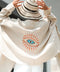 Cream Retro Evil Eye Muslin Kimono Robe / Poncho-Kimono-Moa-L:29" inch-74cm W:39" inch-100cm-Urbanheer
