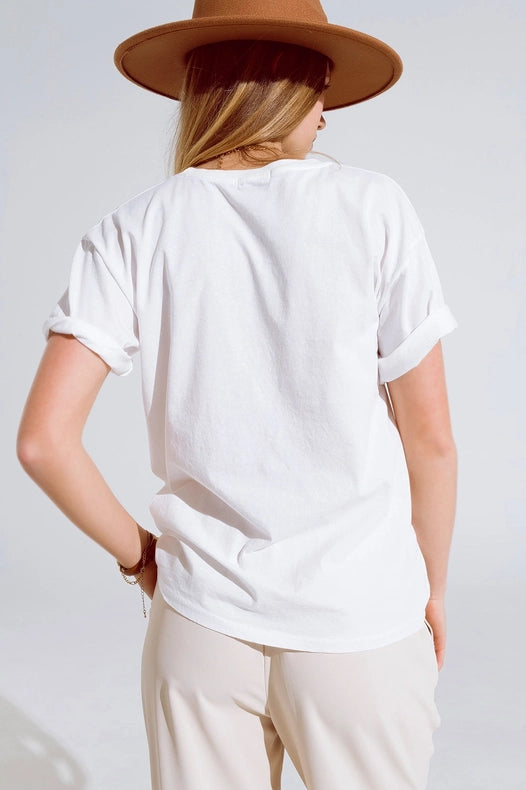 Creme T-Shirt With Famous Names Logos At The Front-T-Shirt-Q2-One Size-White-Urbanheer