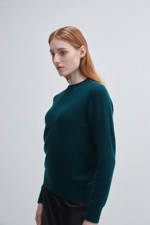 Crewneck Cashmere Sweater Moose Green-Sweater-Pissenlit-S-Moose Green-Urbanheer