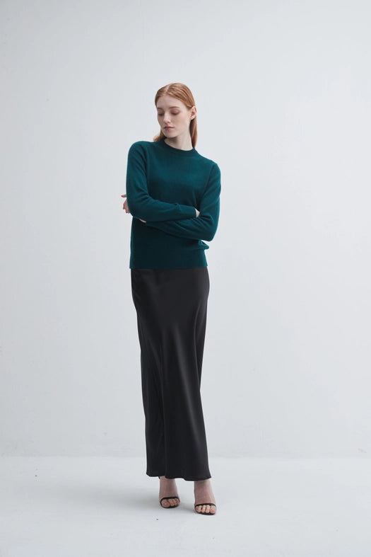 Crewneck Cashmere Sweater Moose Green-Sweater-Pissenlit-S-Moose Green-Urbanheer