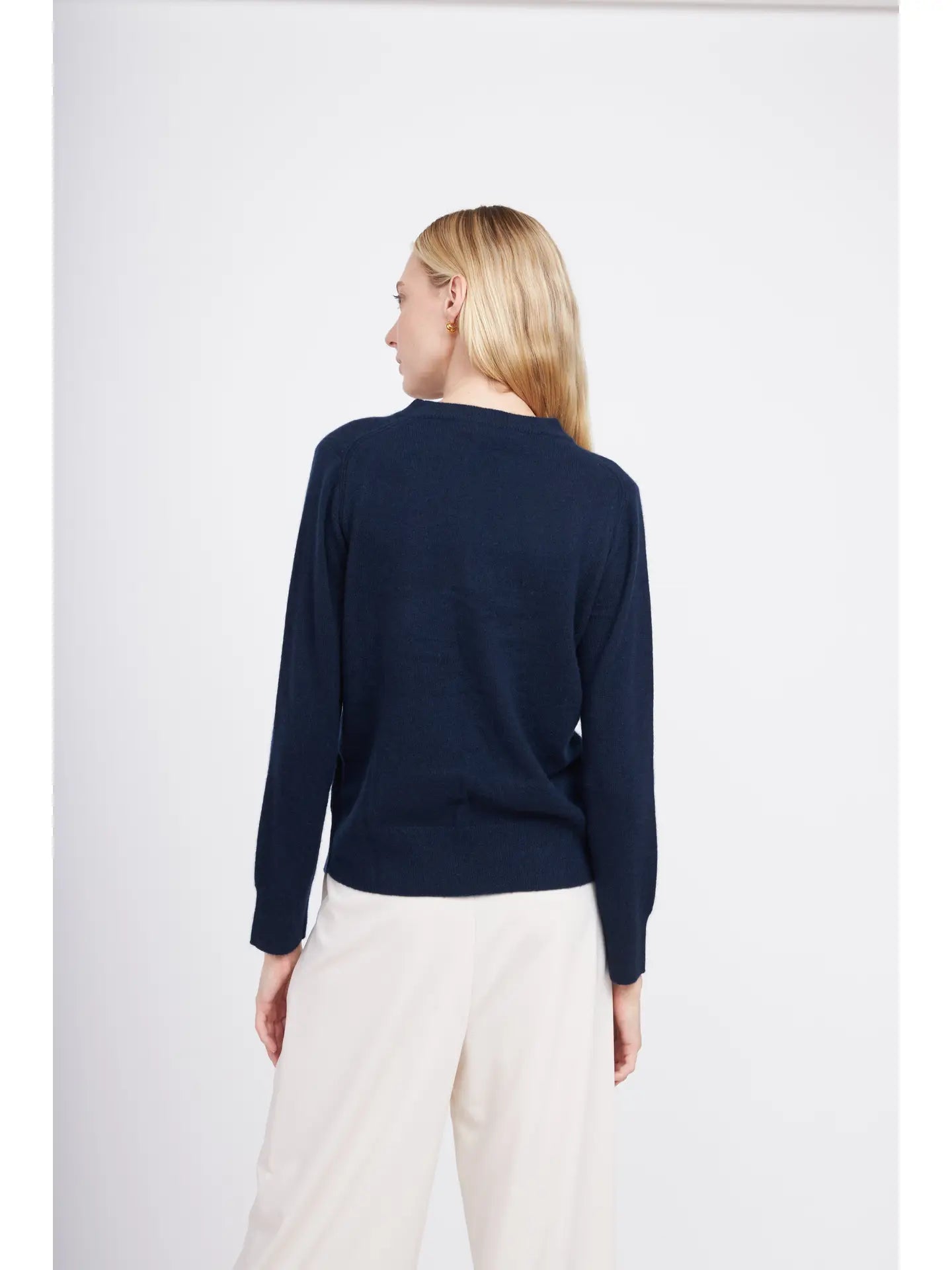 Crewneck Cashmere Sweater - Navy