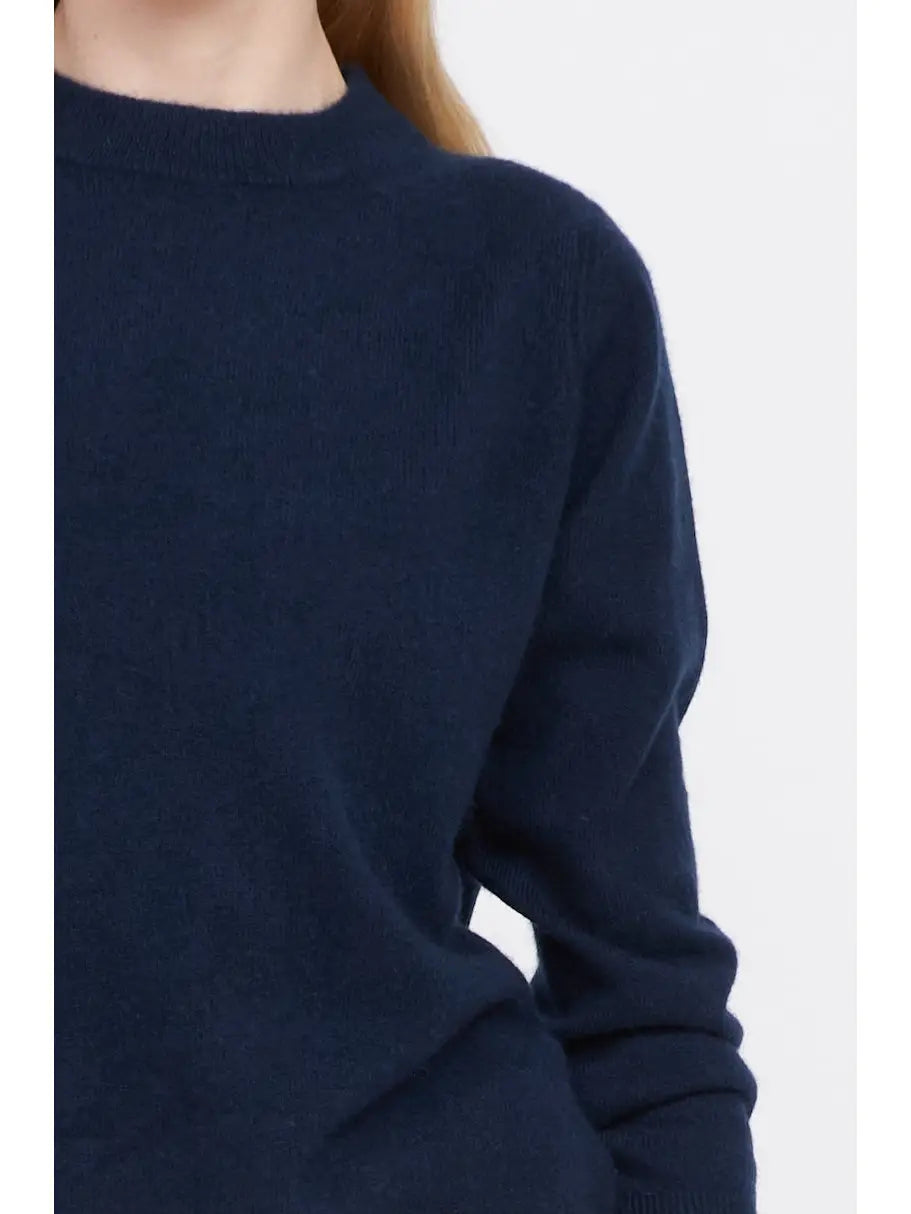 Crewneck Cashmere Sweater - Navy