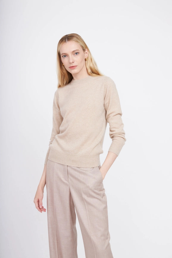 Crewneck Cashmere Sweater Oatmeal-Sweater-Pissenlit-S-Oatmeal-Urbanheer