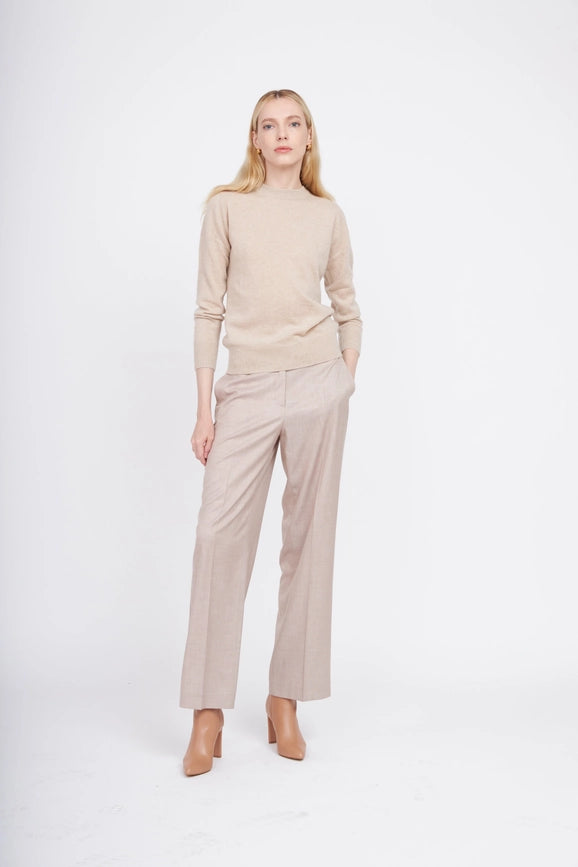 Crewneck Cashmere Sweater Oatmeal-Sweater-Pissenlit-S-Oatmeal-Urbanheer