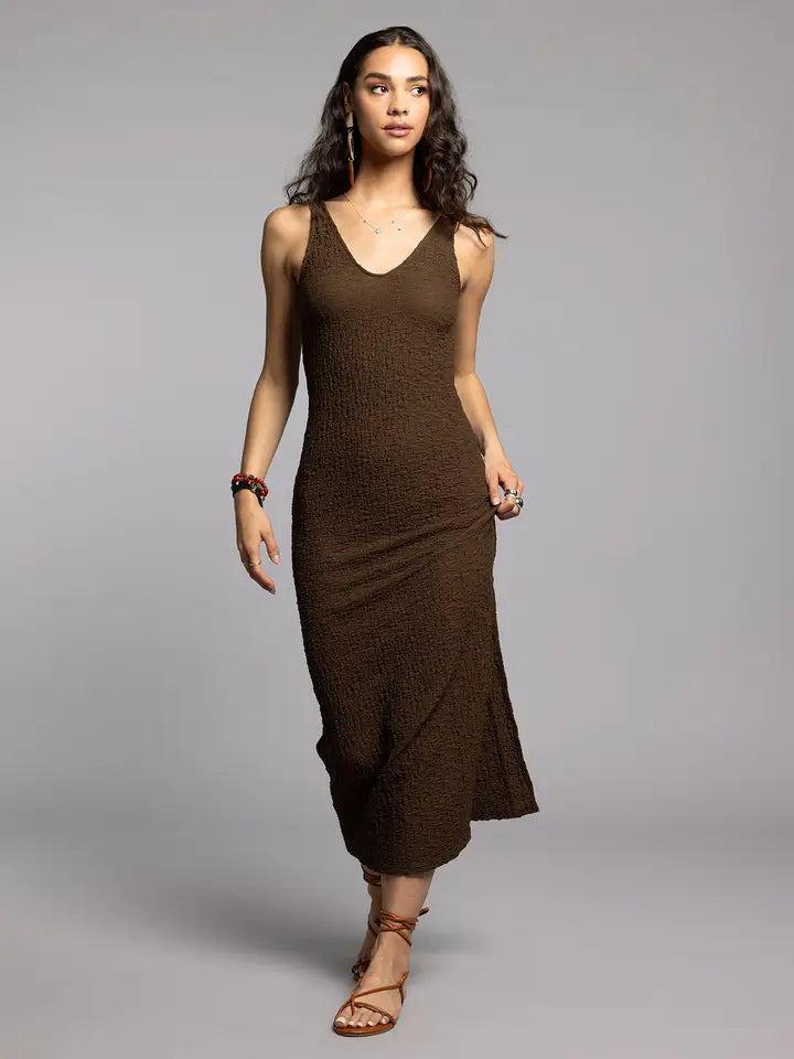 Crinkle Maxi Dress - Twila Maxi Dress-Dress-Weekend Los Angeles-XS-CHOCOLATE-Urbanheer